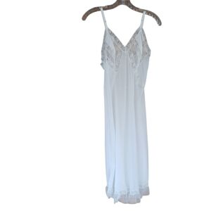 Untagged Vintage White Nylon Tulle Hem Midi Slip Small